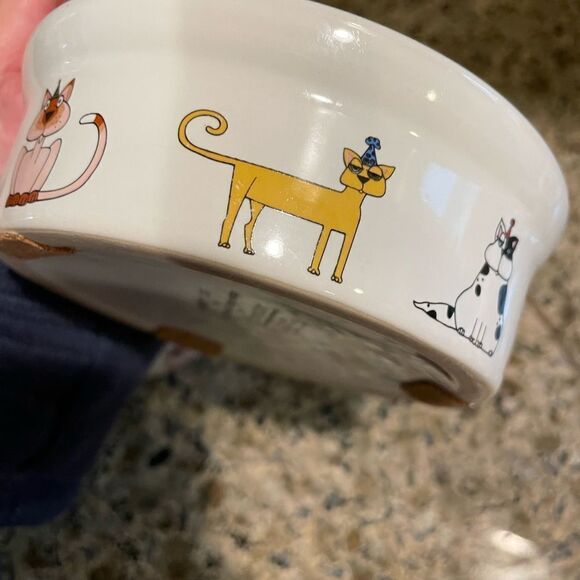 Ursula Dodge PARTY CAT Cat Bowls set of 2 - Picture 6 of 13
